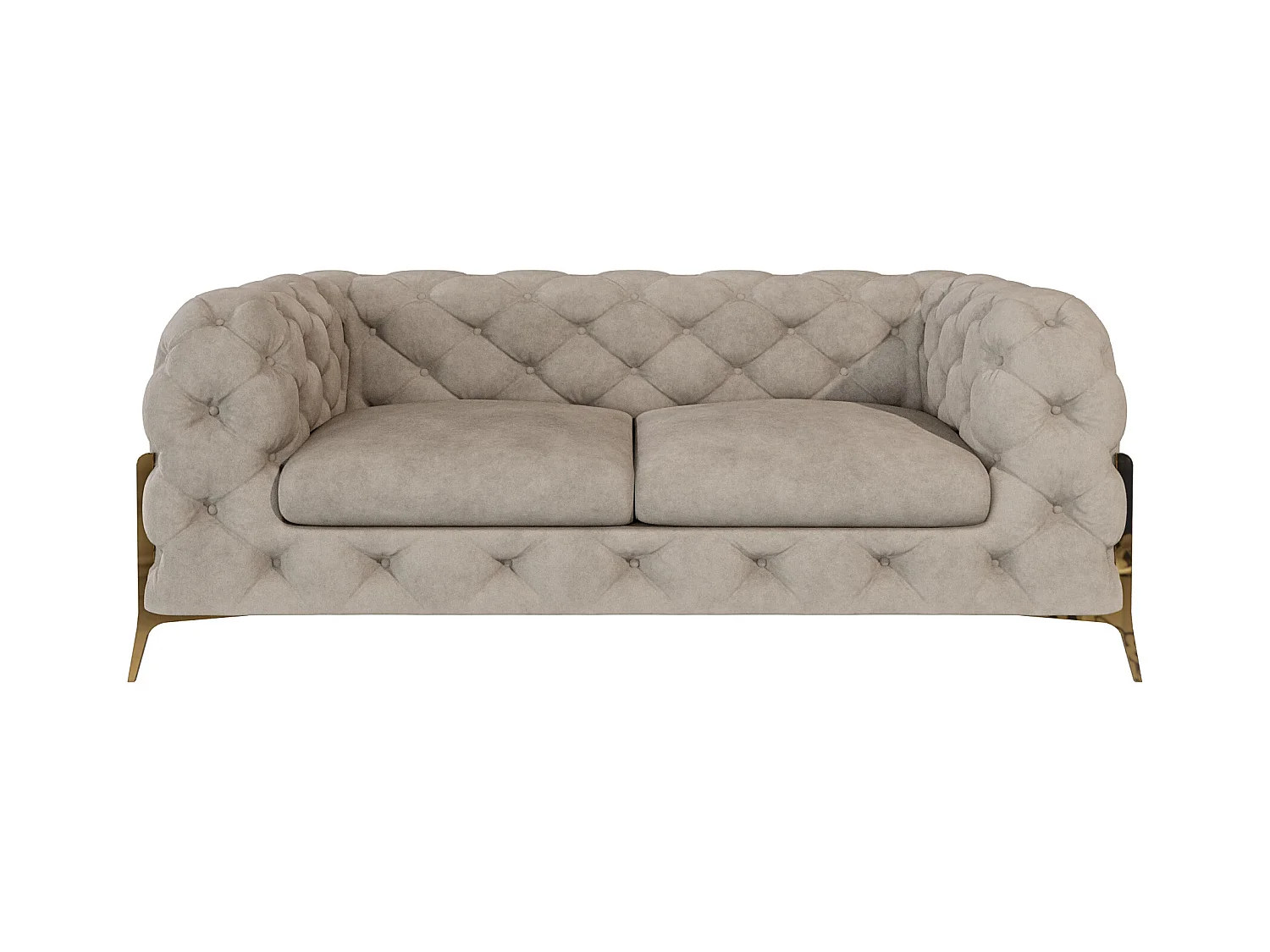 Ulysses 2-Sitzer Chesterfield Sofa mit Goldene Metall Füßen