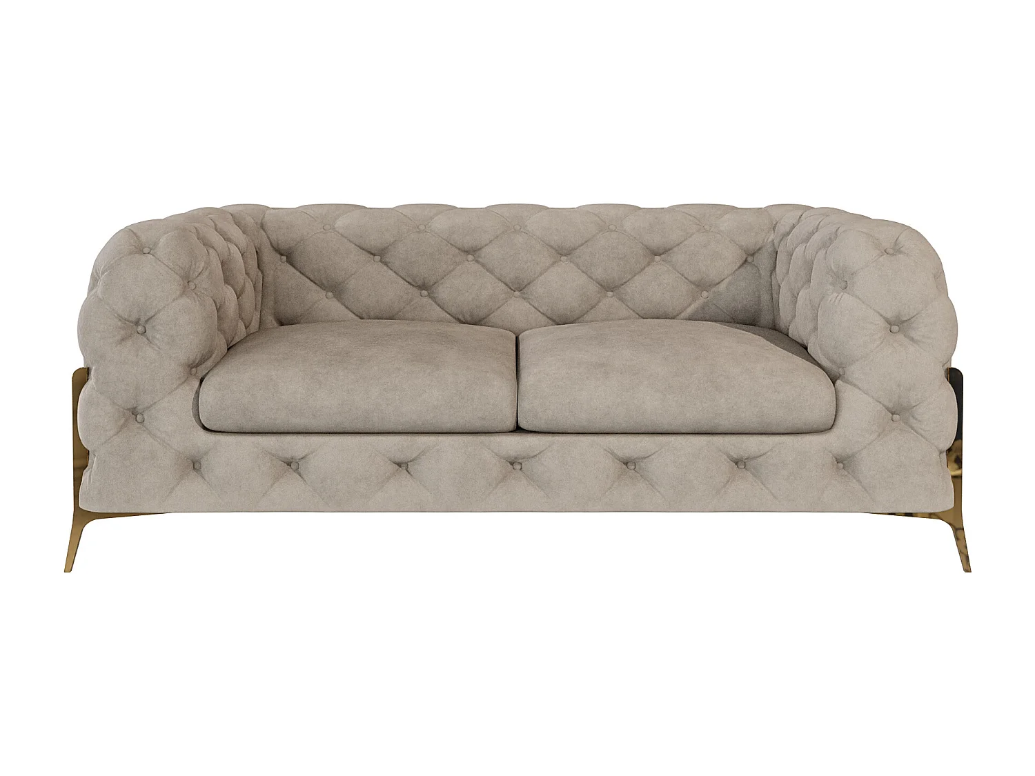 Ulysses 2-Sitzer Chesterfield Sofa mit Goldene Metall Füßen