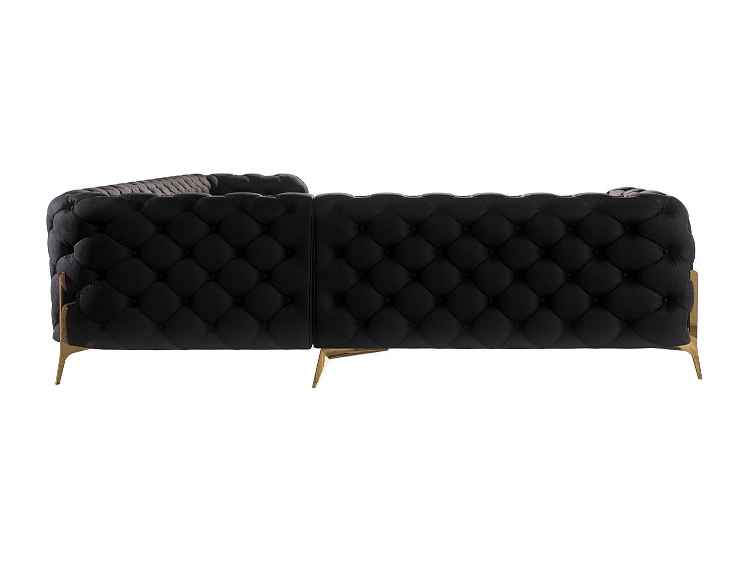 Ecksofa Chesterfield Ulysses mit Goldene Metall Füßen