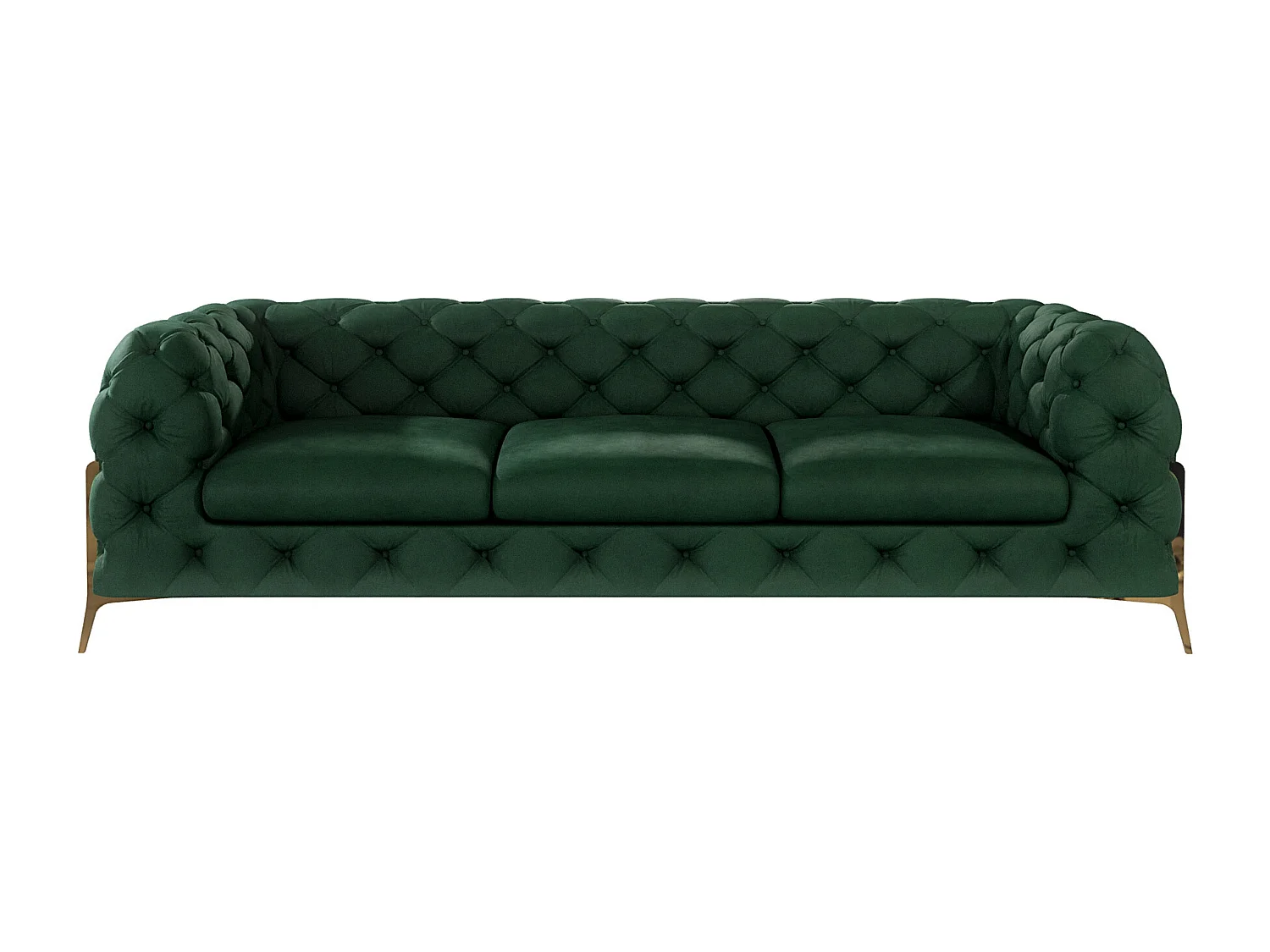 Ulysses 3-Sitzer Chesterfield Sofa mit Goldene Metall Füßen