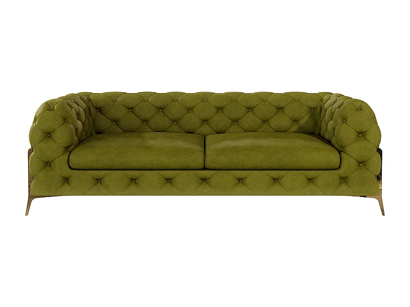Ulysses 3-Sitzer Chesterfield Sofa mit Goldene Metall Füßen