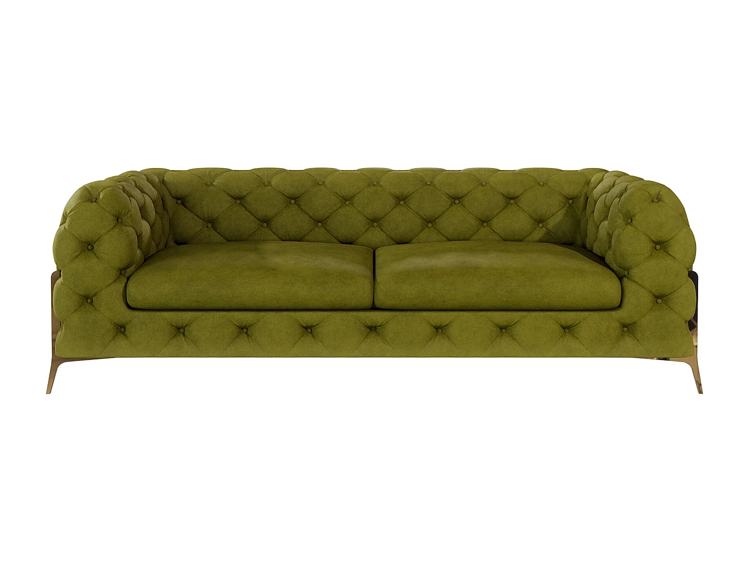 Ulysses 3-Sitzer Chesterfield Sofa mit Goldene Metall Füßen