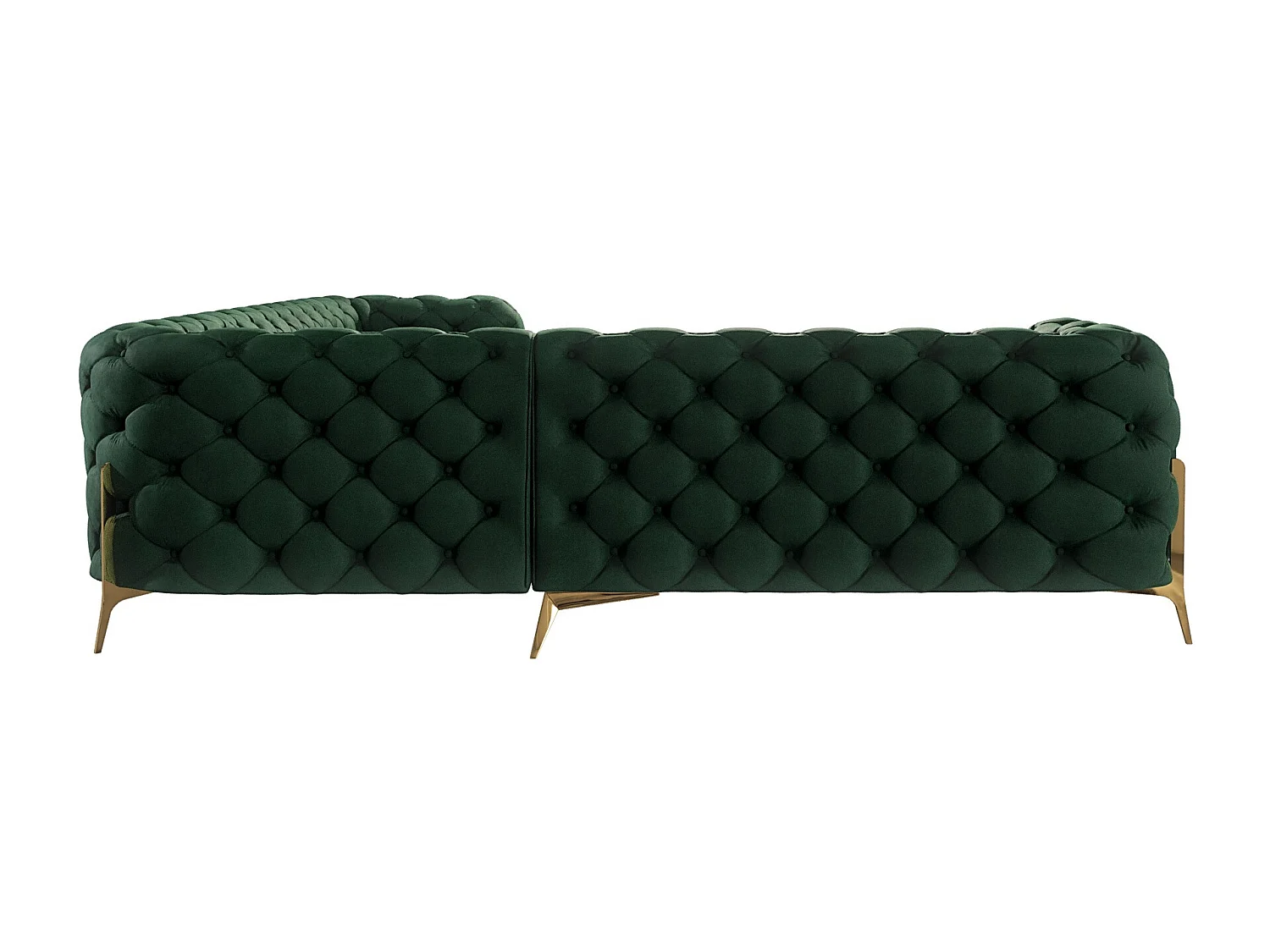 Ecksofa Chesterfield Ulysses mit Goldene Metall Füßen
