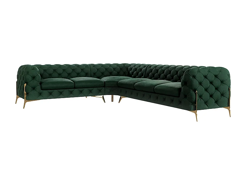 Ecksofa Chesterfield Ulysses mit Goldene Metall Füßen