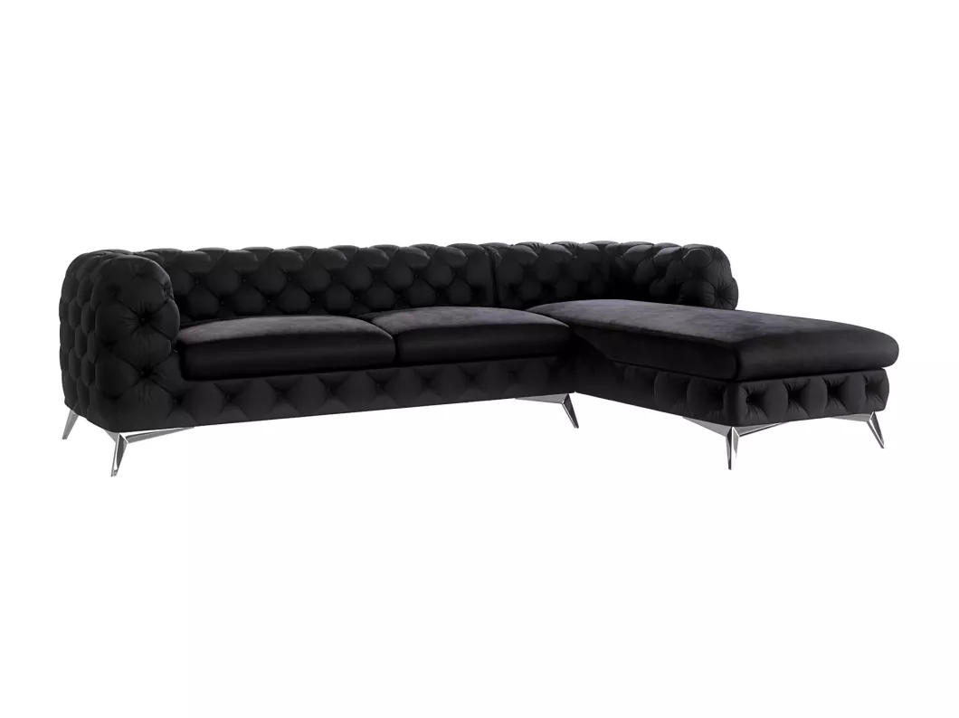 Kauf Unique Ecksofa mit Ottomane Chesterfield Celeste mit Silber Metall Füßen