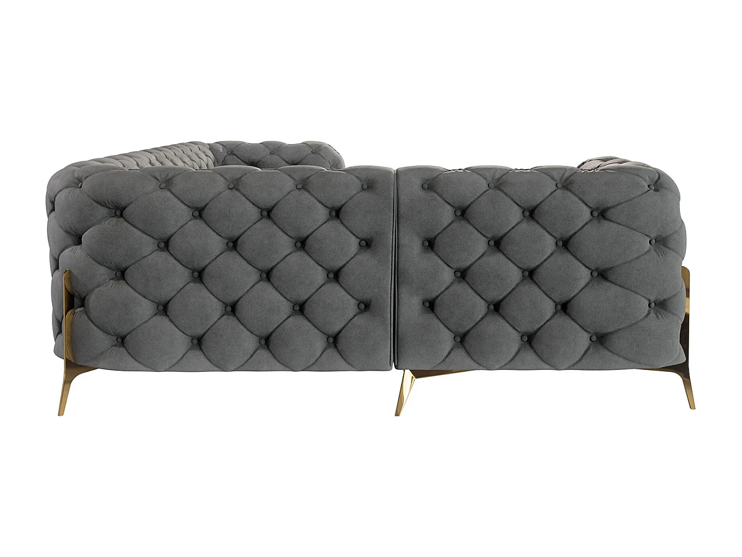 Ecksofa Chesterfield Ulysses mit Goldene Metall Füßen