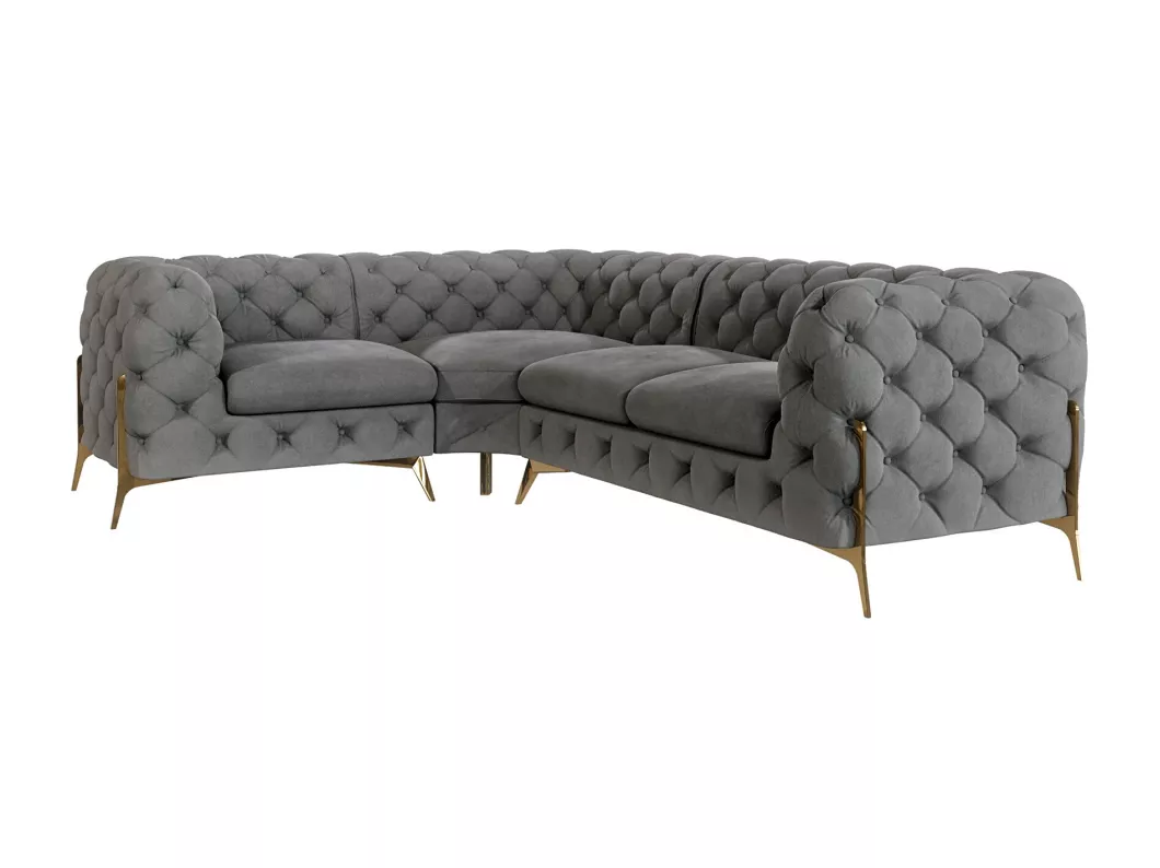 Kauf Unique Ecksofa Chesterfield Ulysses mit Goldene Metall Füßen