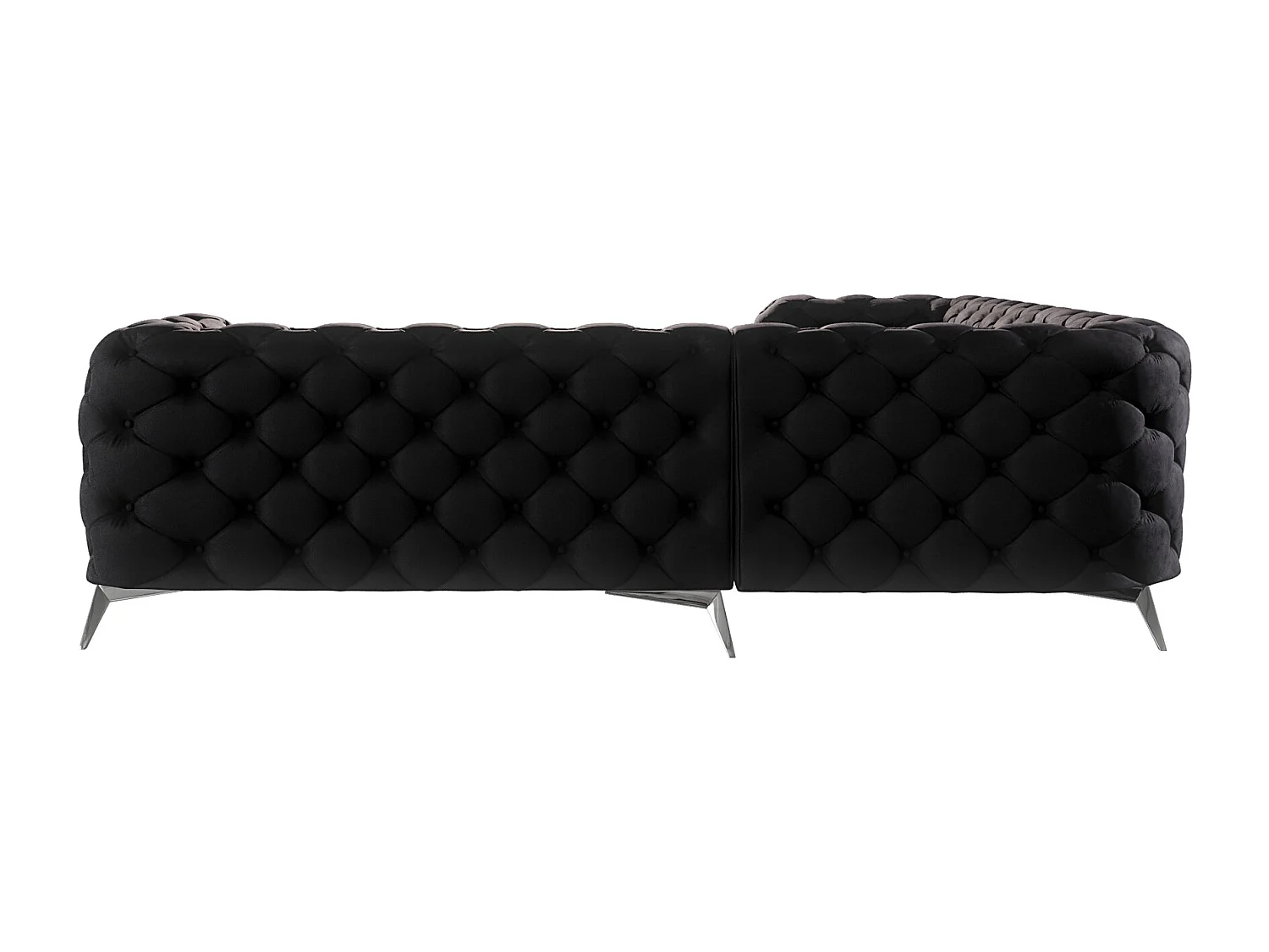 Ecksofa Chesterfield Celeste mit Silber Metall Füßen