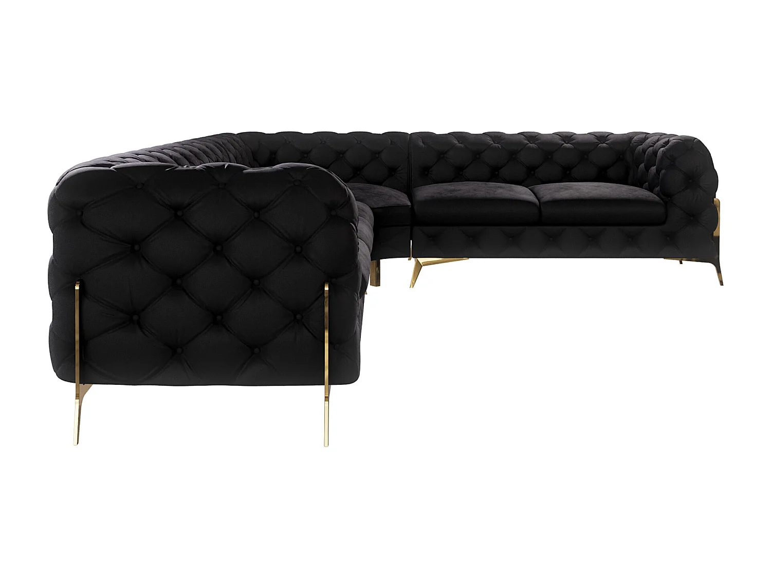 Ecksofa Chesterfield Ulysses mit Goldene Metall Füßen