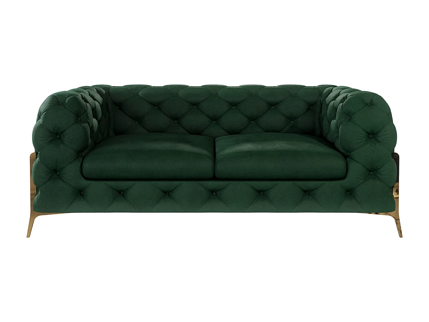 Ulysses 2-Sitzer Chesterfield Sofa mit Goldene Metall Füßen