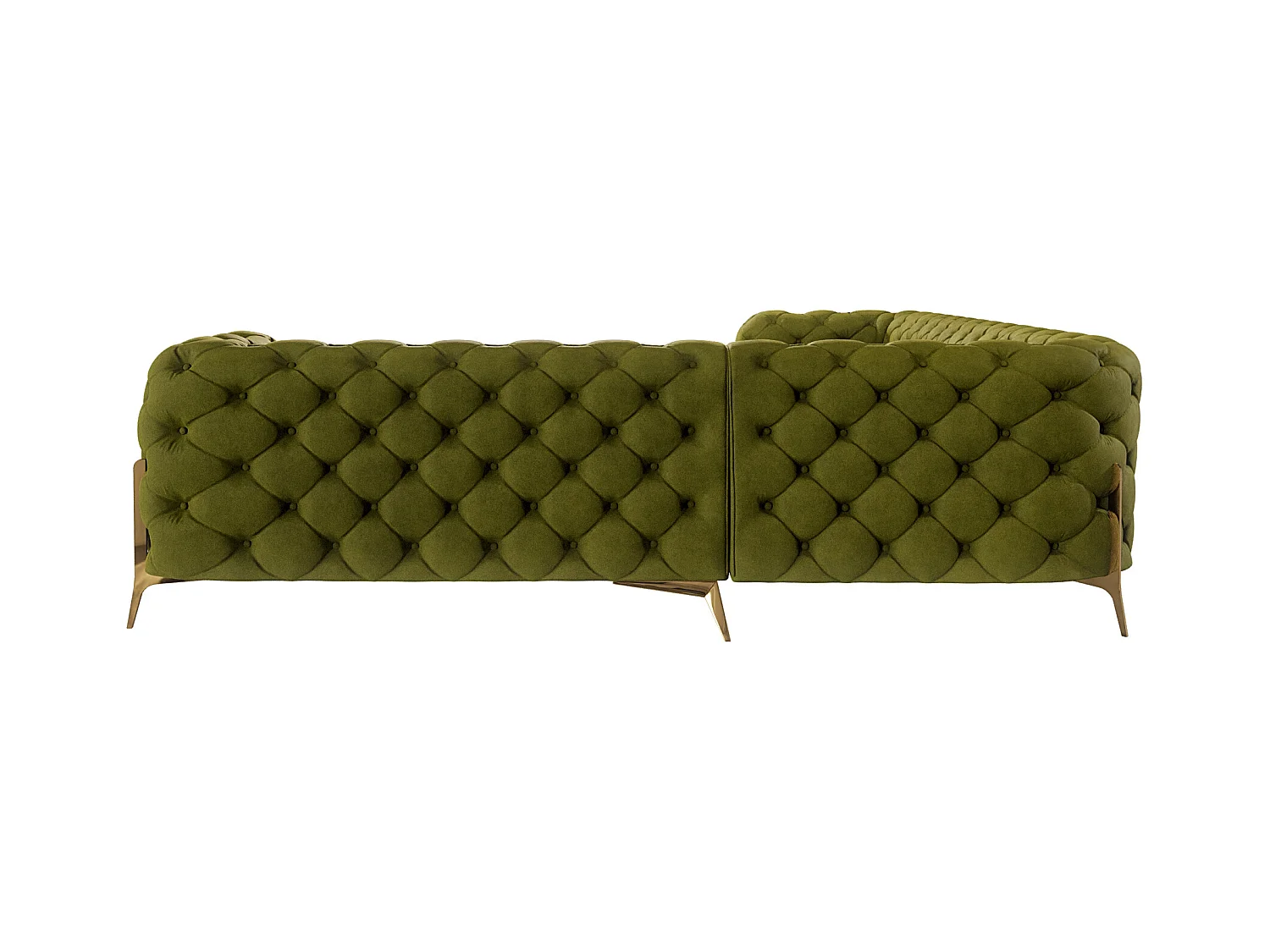 Ecksofa Chesterfield Ulysses mit Goldene Metall Füßen