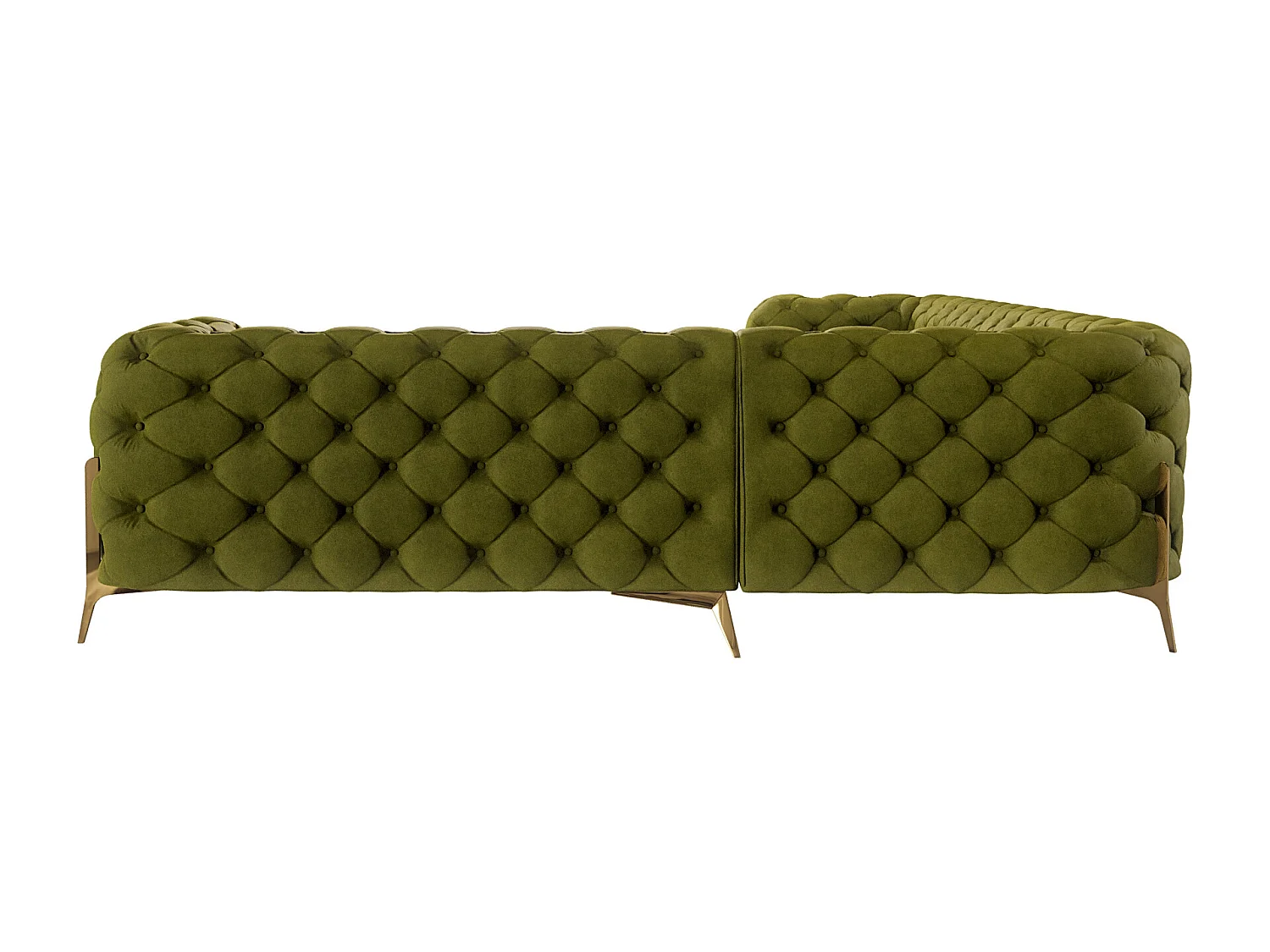 Ecksofa Chesterfield Ulysses mit Goldene Metall Füßen