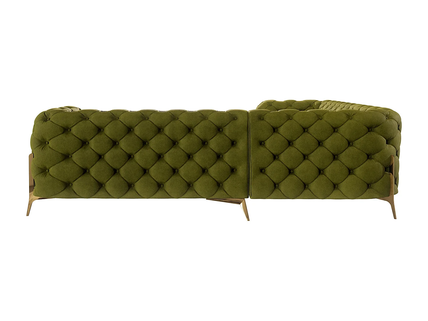 Ecksofa Chesterfield Ulysses mit Goldene Metall Füßen