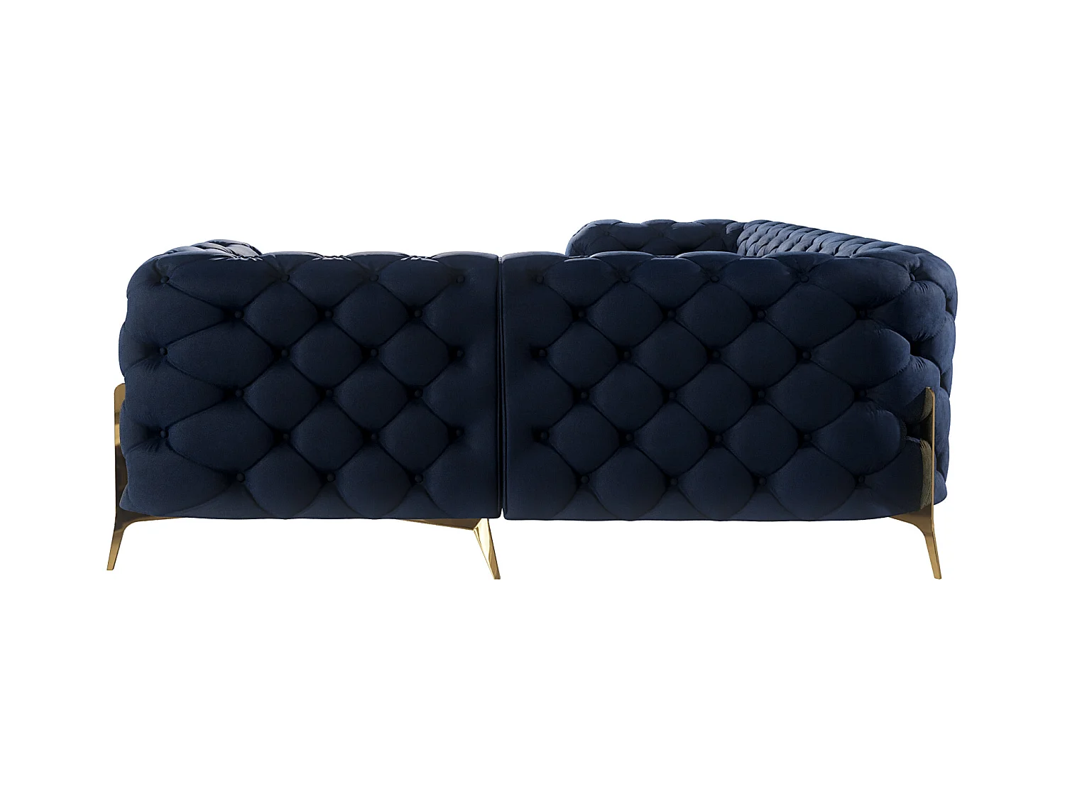 Ecksofa Chesterfield Ulysses mit Goldene Metall Füßen