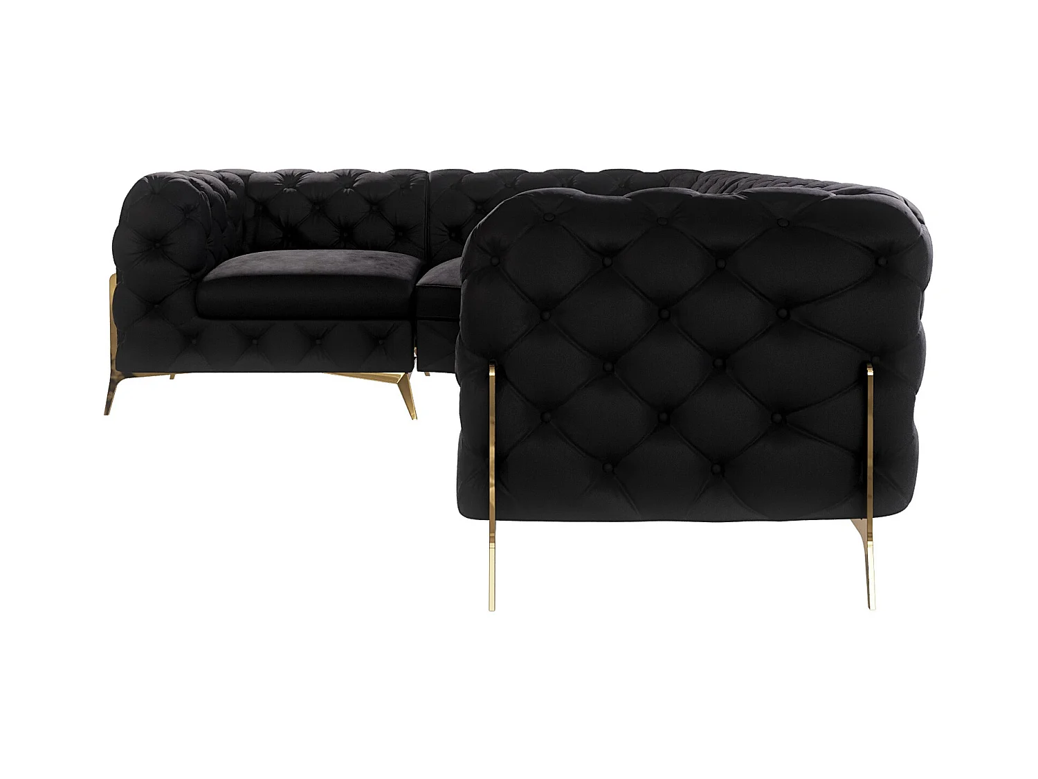 Ecksofa Chesterfield Ulysses mit Goldene Metall Füßen
