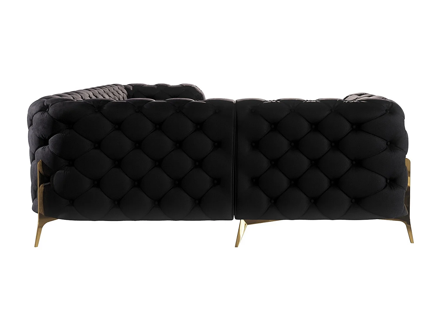 Ecksofa Chesterfield Ulysses mit Goldene Metall Füßen