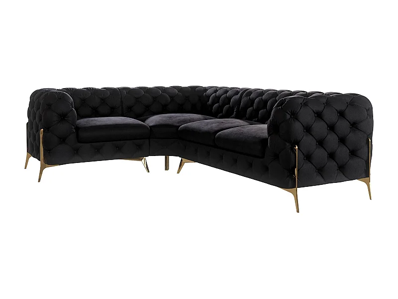 Ecksofa Chesterfield Ulysses mit Goldene Metall Füßen