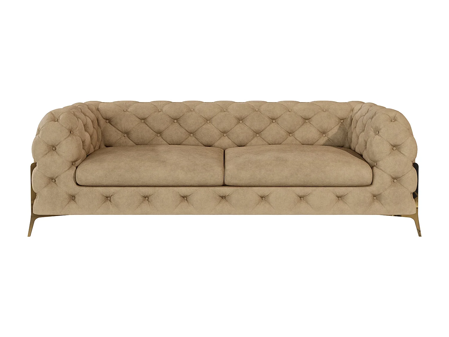 Ulysses 3-Sitzer Chesterfield Sofa mit Goldene Metall Füßen