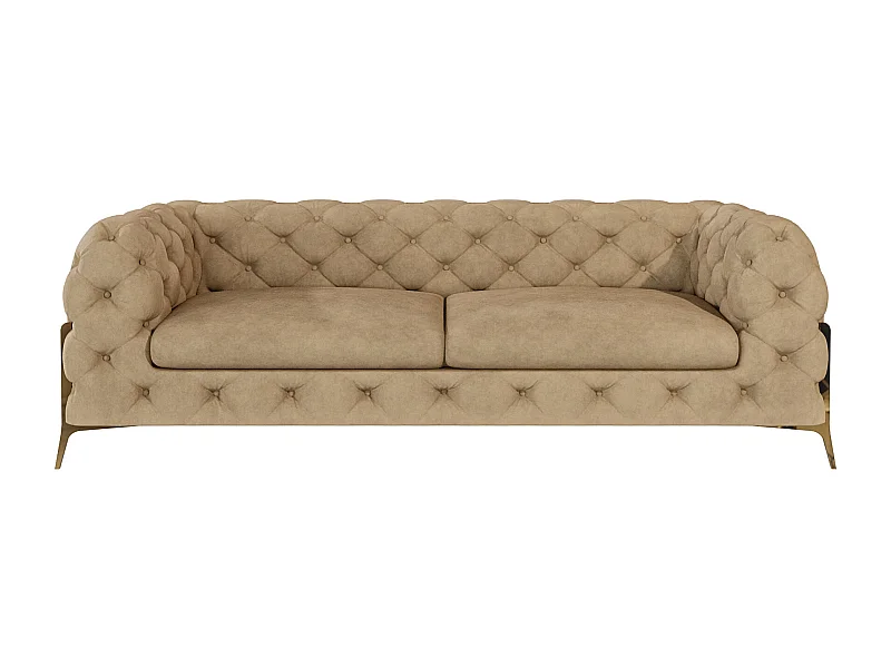 Ulysses 3-Sitzer Chesterfield Sofa mit Goldene Metall Füßen