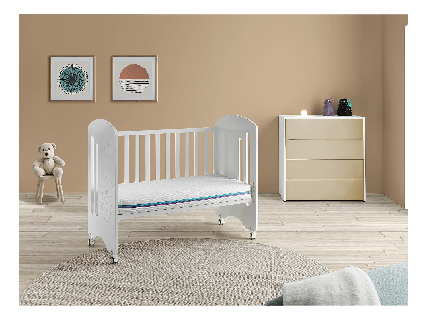 Baby-Matratze 60X120 DORI Dicke 11 CM Kern aus perforiertem Schaumstoff