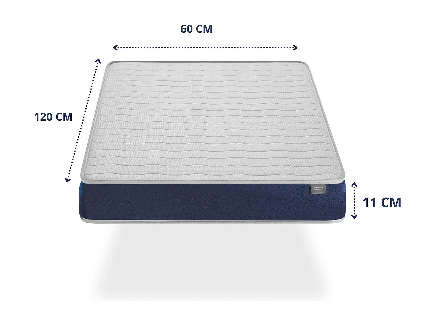 Babymatratze BABY BLEU COT 60X120 Höhe 11 CM Perforierter und antibakterieller Kern