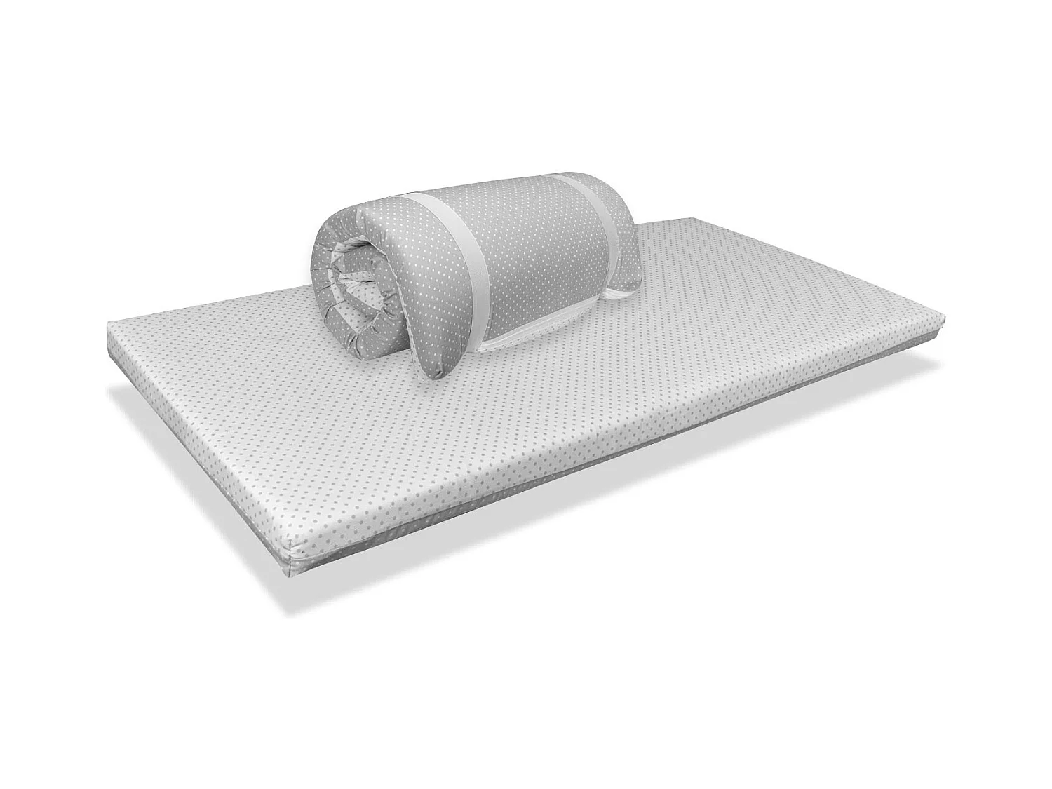Matelas lit parapluie 120x60x5 GRIS -  lit de Voyage Déhoussable, lavable et facile à transporter