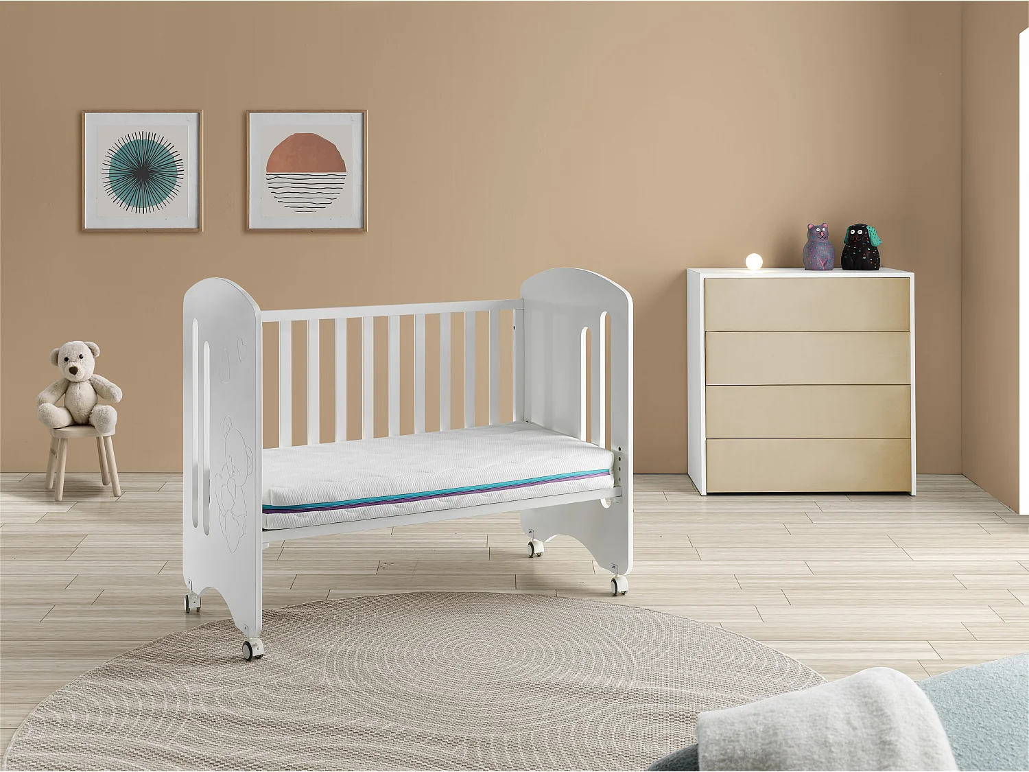 Baby-Matratze 67X137 DORI Dicke 11 CM Kern aus perforiertem Schaumstoff