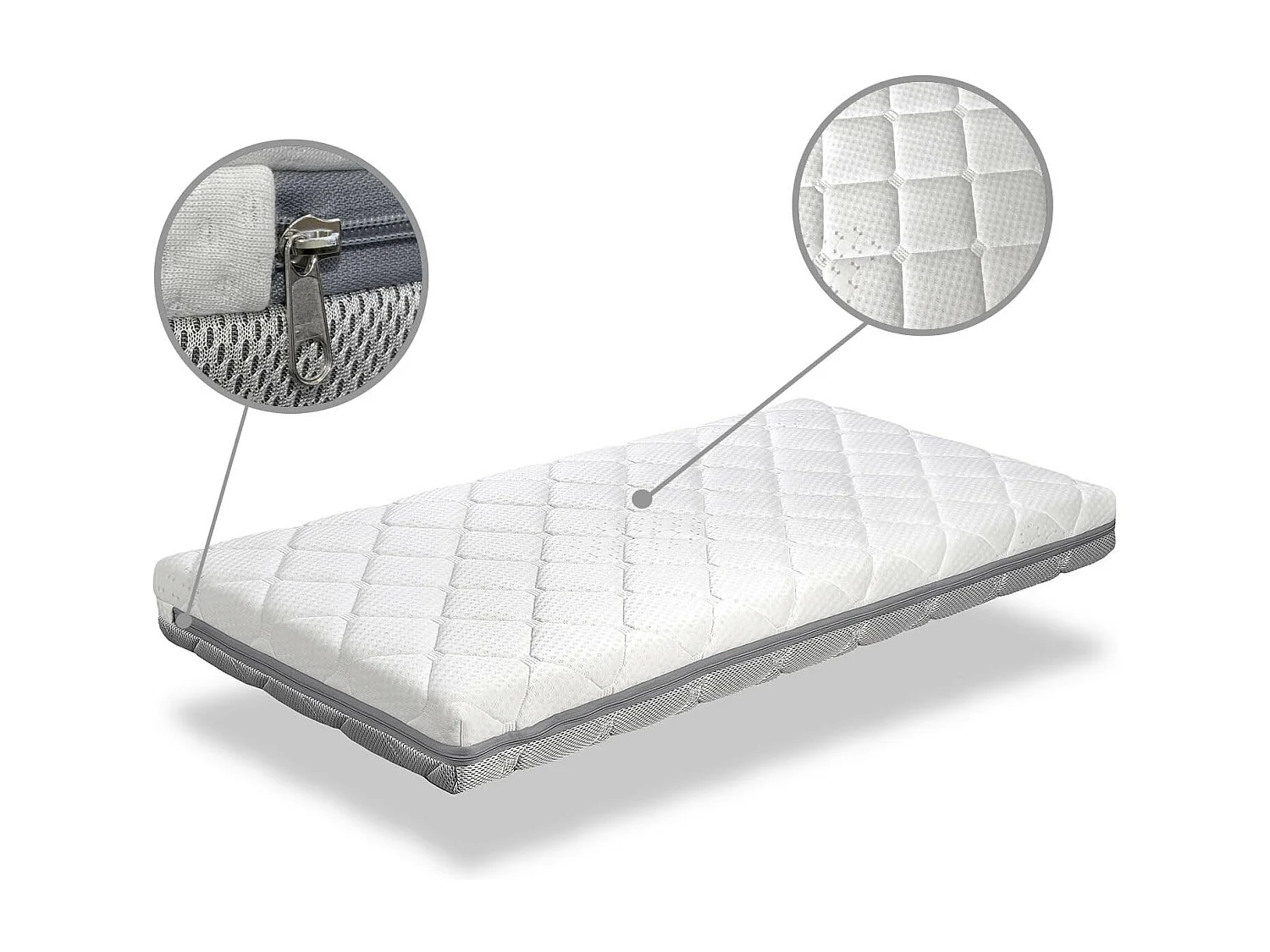 Babymatratze CUNA 60x120 BABY AIR Höhe 11 CM Herausnehmbar, waschbar, anpassungsfähig und atmungsaktiv