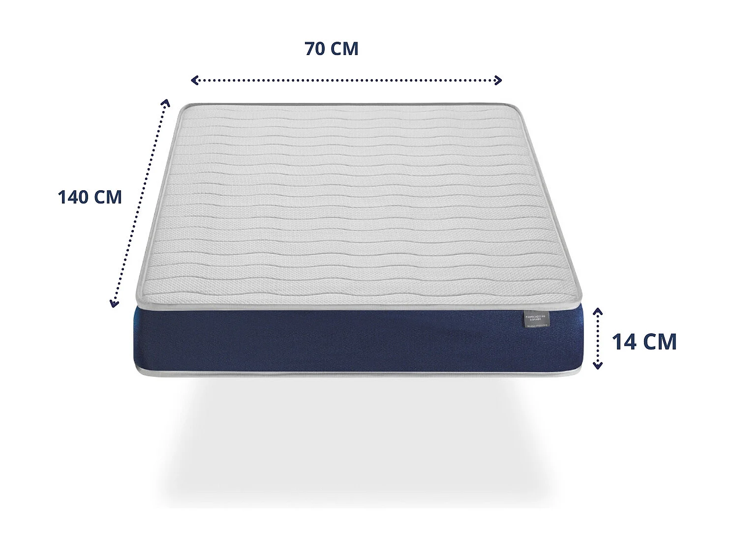 Babymatratze BABY BLEU COT 70X140 Höhe 14 CM Perforierter und antibakterieller Kern