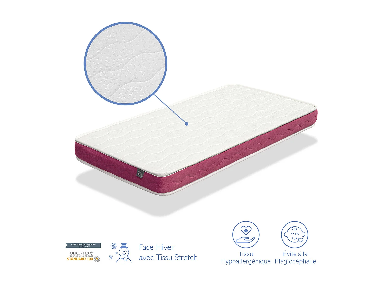 Babybettmatratze 70X140 CLOE Höhe 10 cm Perforierter Schaumstoffkern