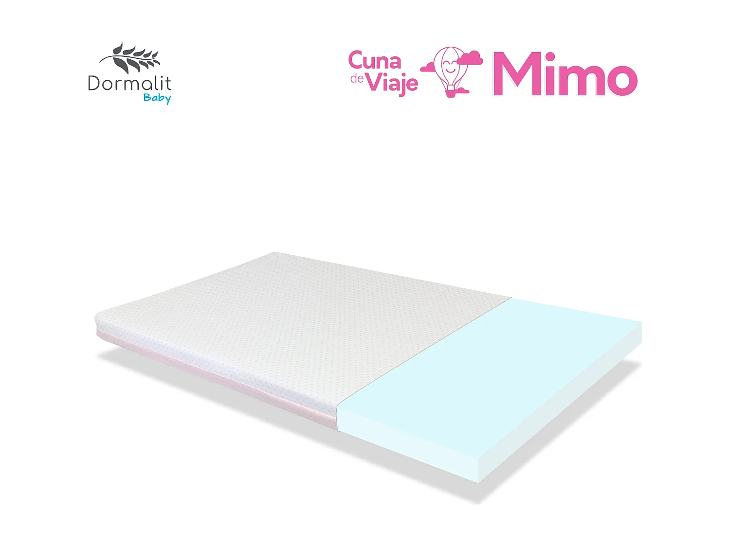 TRAVEL COT Babymatratze 120x60x5 PINK - Herausnehmbar, waschbar und leicht zu transportieren