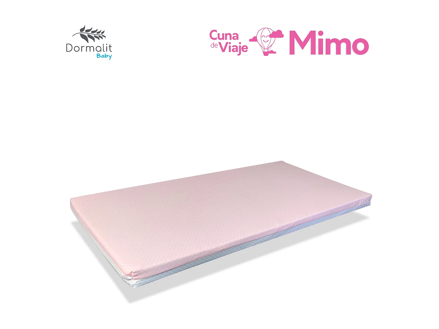 TRAVEL COT Babymatratze 120x60x5 PINK - Herausnehmbar, waschbar und leicht zu transportieren