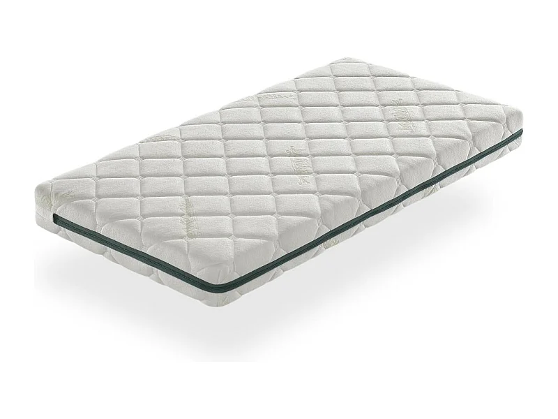 Matelas viscoélastique bébé 70X140 BAMBOU Hauteur 12 CM Adaptable, avec des particules naturelles et Respirant