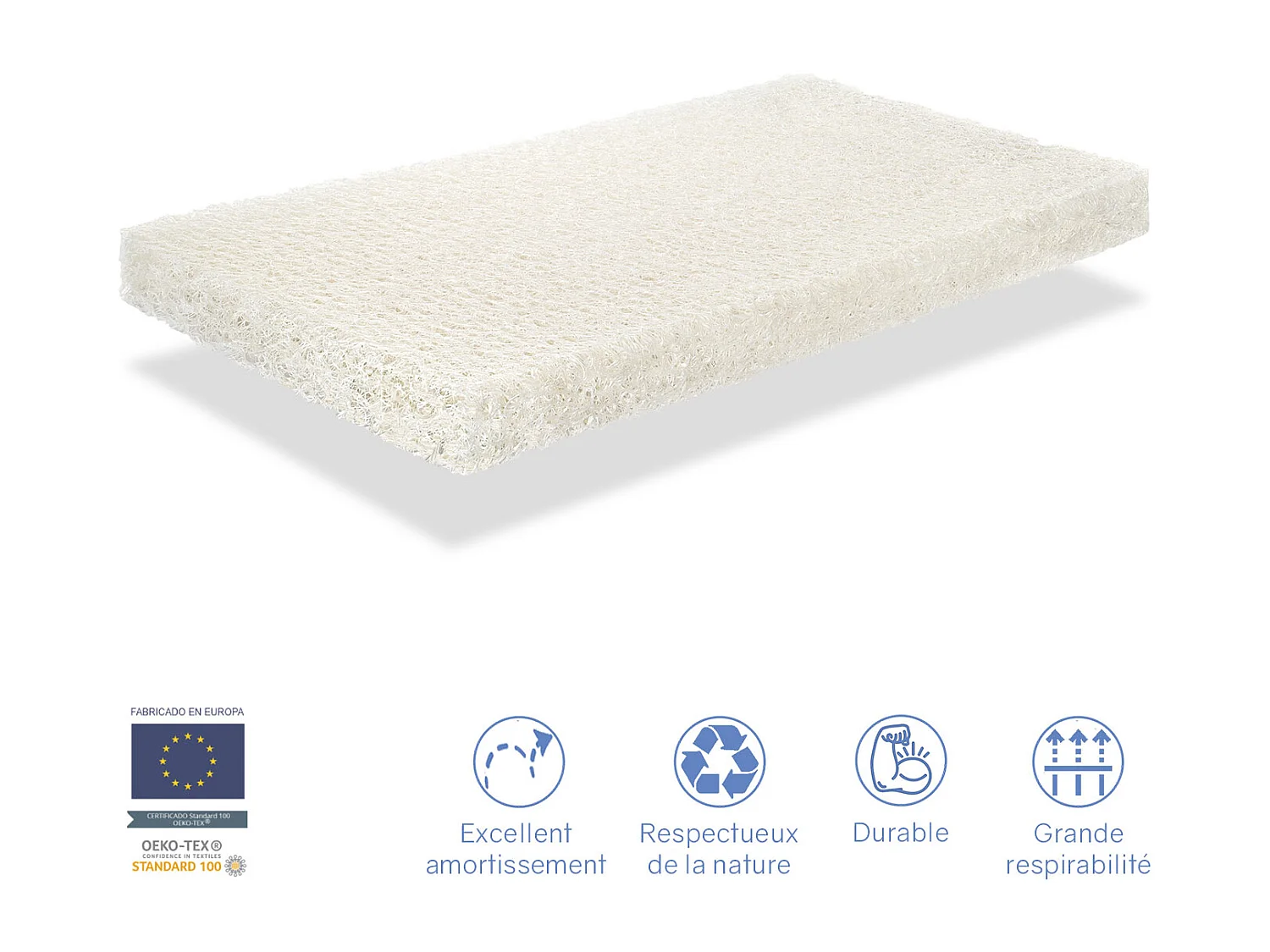 Matelas bebe 60x120  ORGANIC OCEAN  BREATHAIR épaisseur 11 CM - Noyau 100 % Lavable, respirant, écologique et recyclable