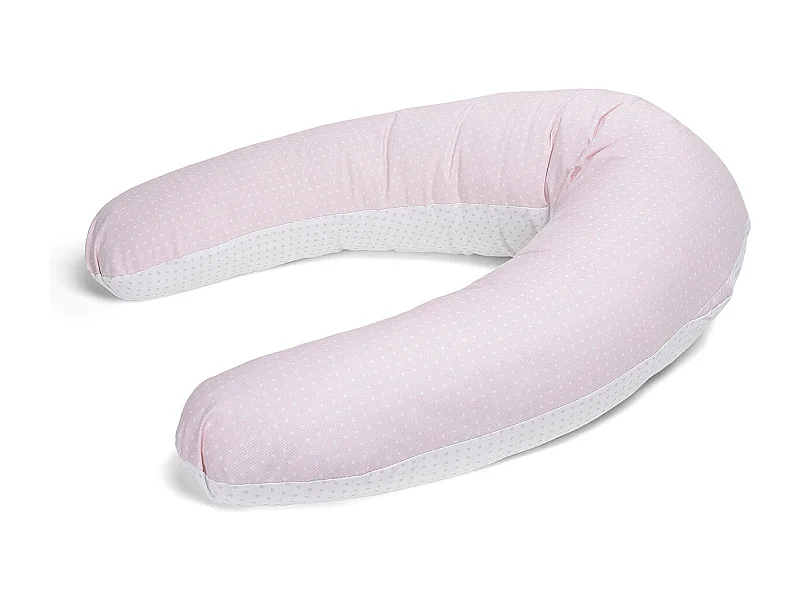 Coussin de maternité et d'allaitement Bebe évolutif  ROSE 160 CM - Déhoussable avec remplissage mircrofibres