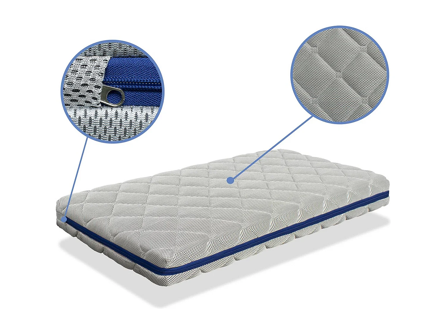 Matelas bebe 70x140  OCEAN BREATHAIR épaisseur 11 CM - Noyau 100 % Lavable, respirant, écologique et recyclable