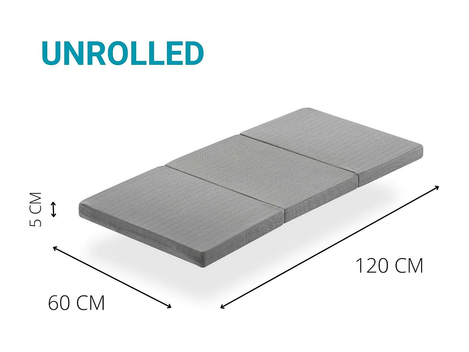 Faltbare Reisebettmatratze 120x60 cm, Schaumstoffmatratze, 5 cm Dicke, faltbar, 3 Stück, Kinderbett-Laufstallmatratze, 3 Stück