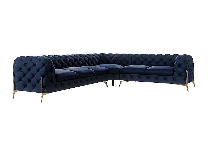 Ecksofa Chesterfield Ulysses mit Goldene Metall Füßen