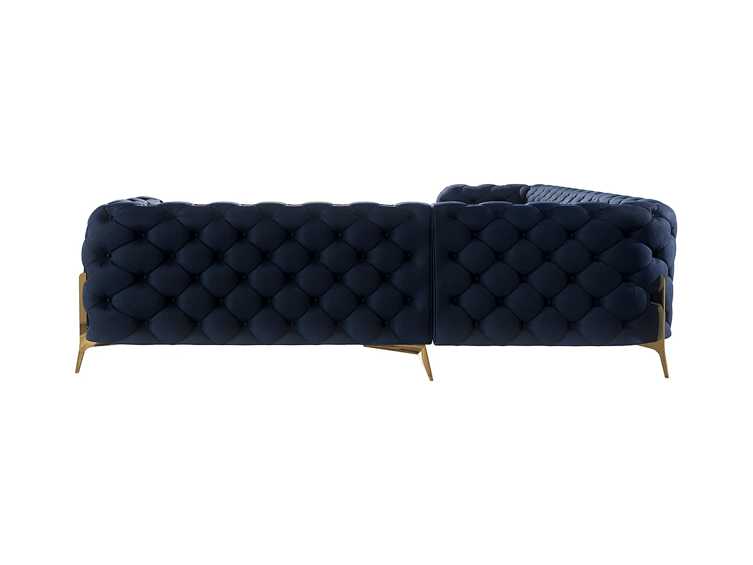 Ecksofa Chesterfield Ulysses mit Goldene Metall Füßen