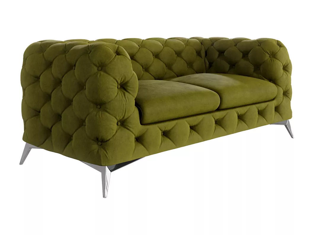 Kauf Unique Celeste 2-Sitzer Chesterfield Sofa mit Silber Metall Füßen