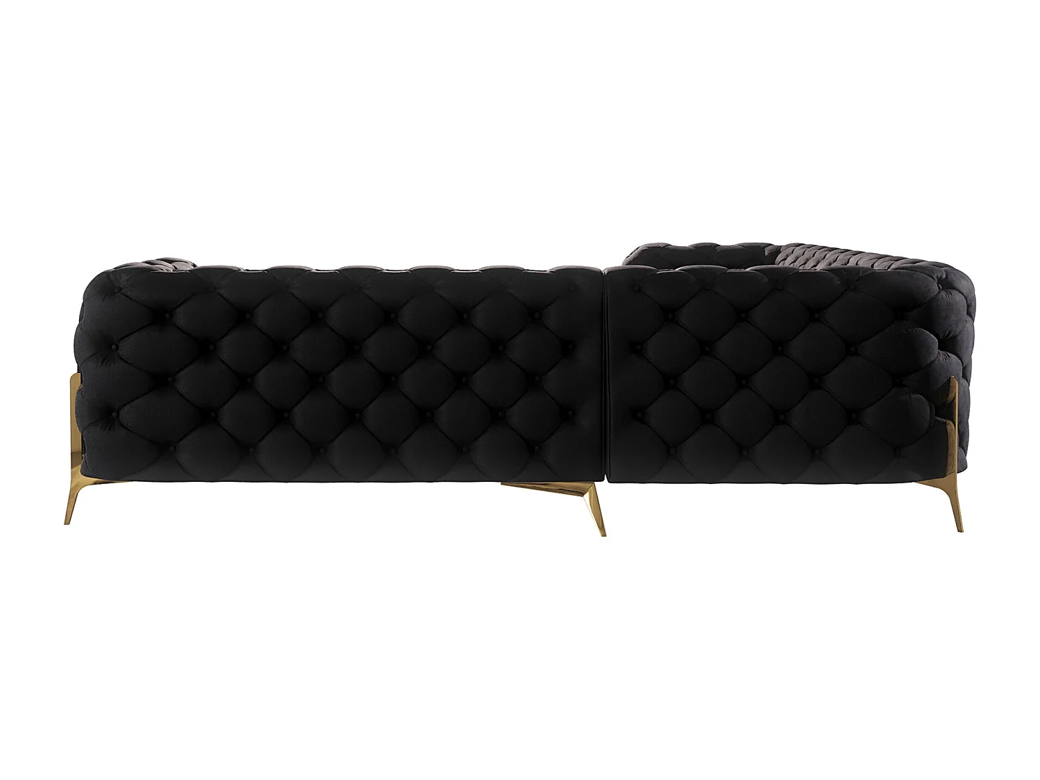 Ecksofa Chesterfield Ulysses mit Goldene Metall Füßen