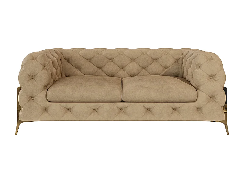 Ulysses 2-Sitzer Chesterfield Sofa mit Goldene Metall Füßen