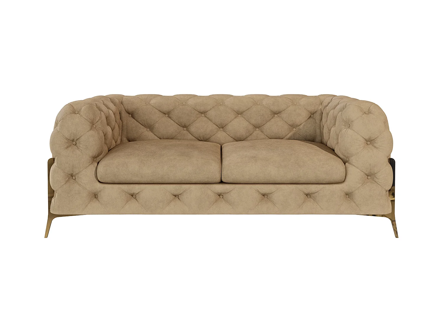 Ulysses 2-Sitzer Chesterfield Sofa mit Goldene Metall Füßen