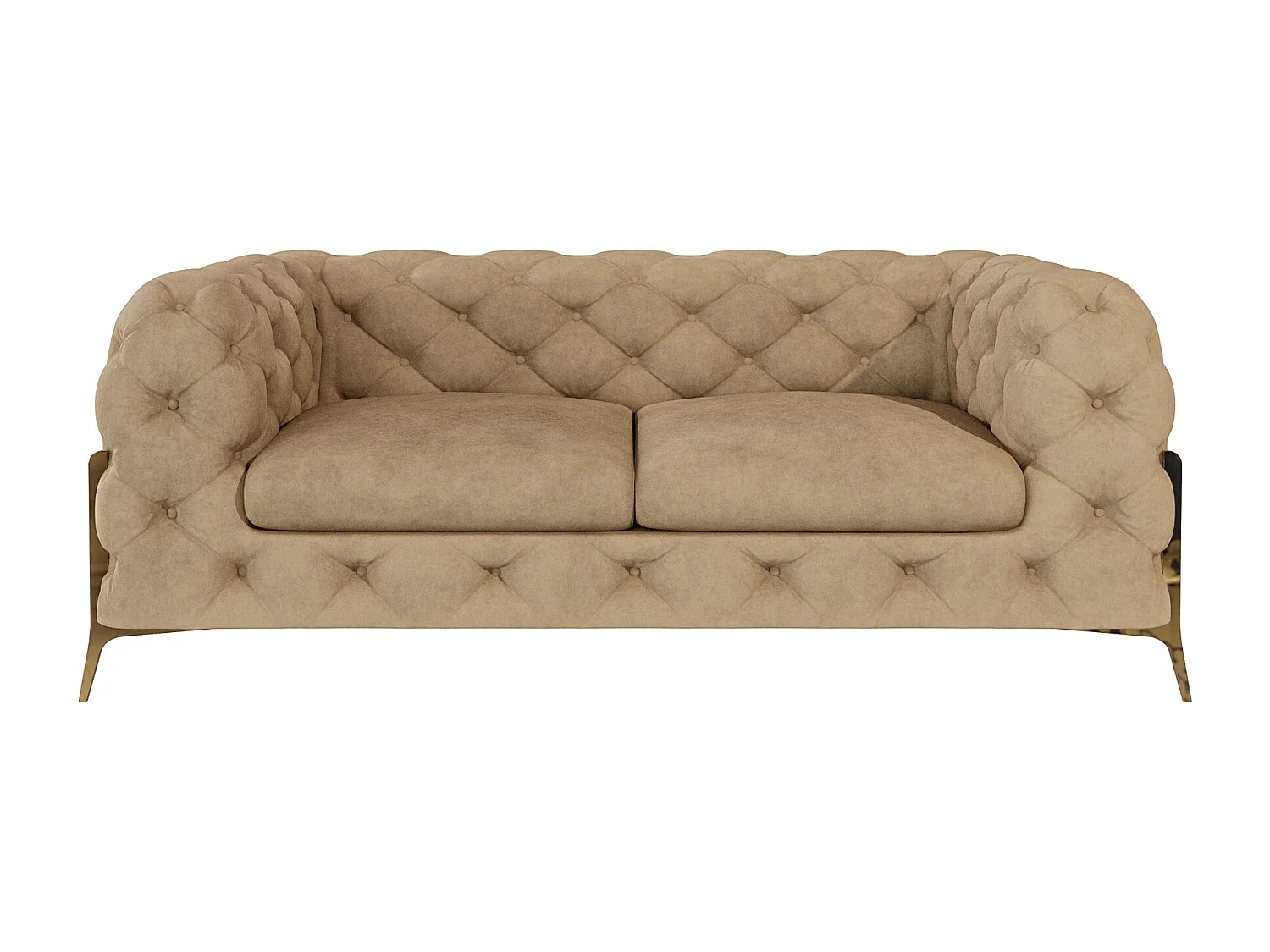 Ulysses 2-Sitzer Chesterfield Sofa mit Goldene Metall Füßen