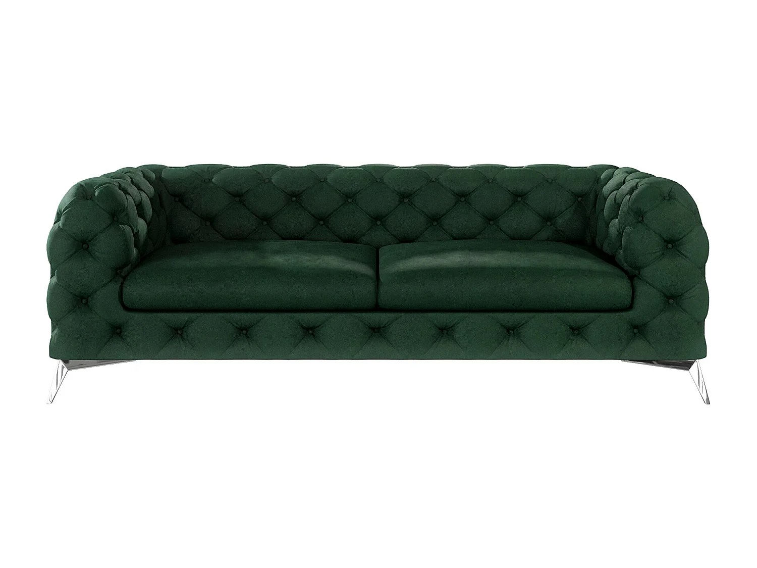 Celeste 3-Sitzer Chesterfield Sofa mit Silber Metall Füßen