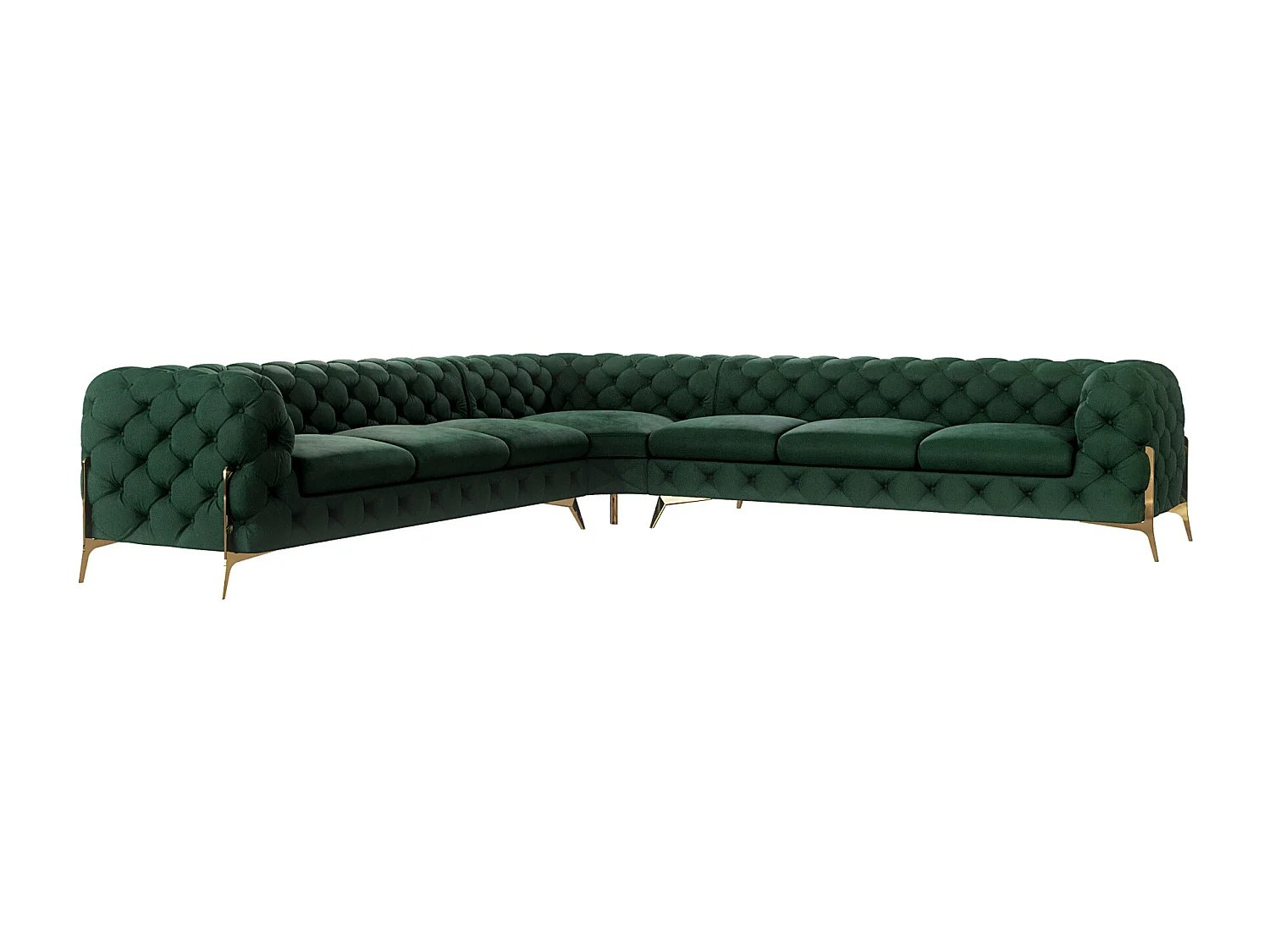 Ecksofa Chesterfield Ulysses mit Goldene Metall Füßen