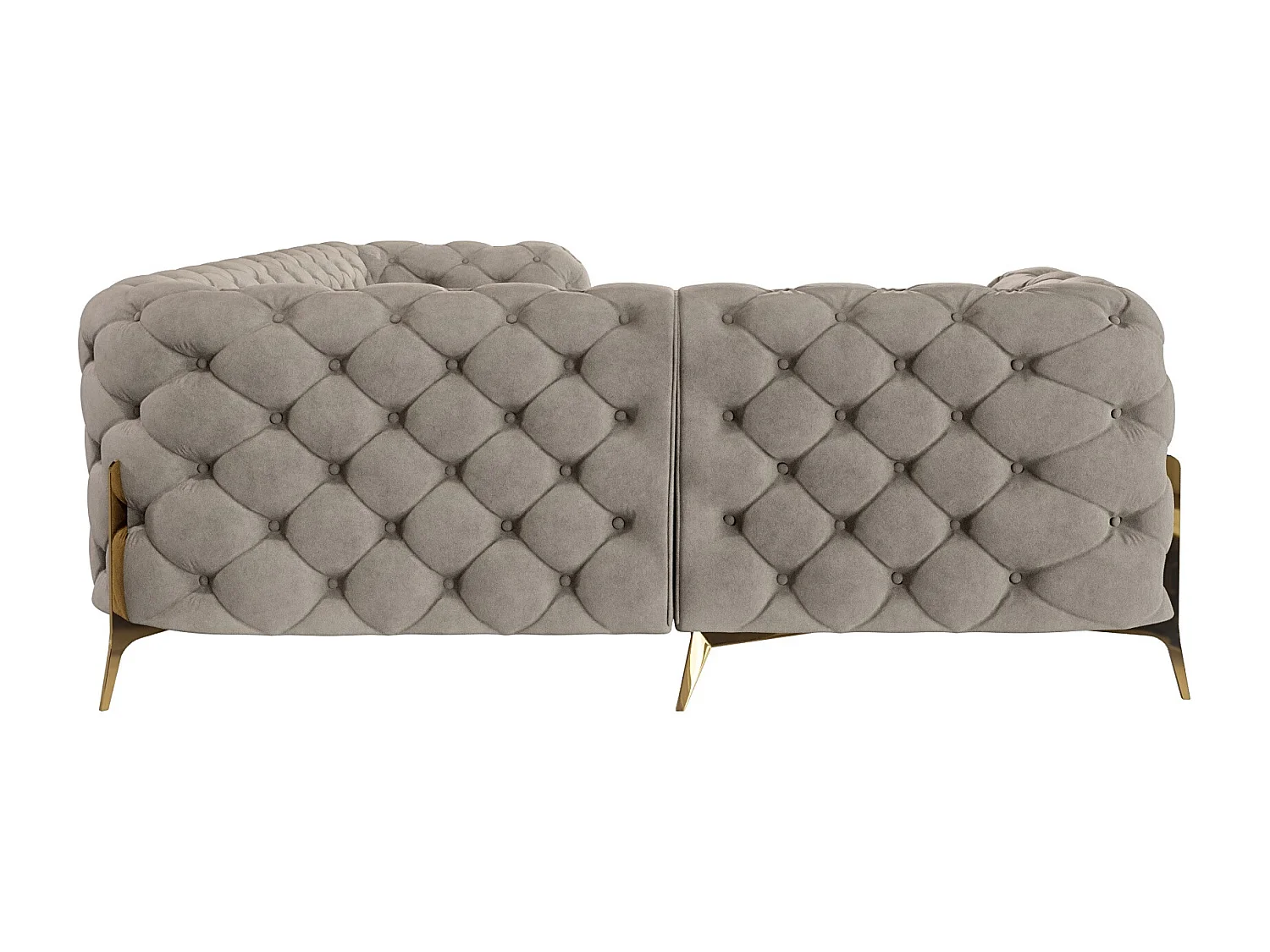 Ecksofa Chesterfield Ulysses mit Goldene Metall Füßen
