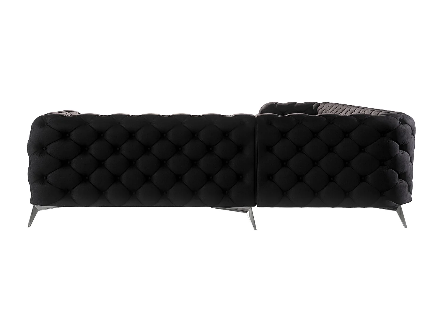 Ecksofa Chesterfield Celeste mit Silber Metall Füßen