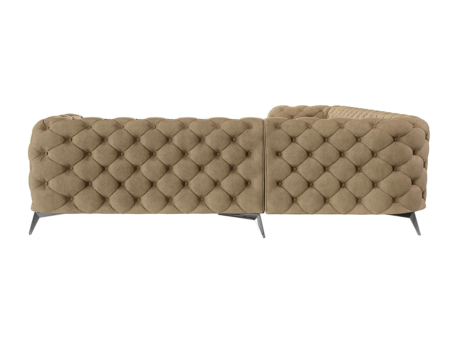 Ecksofa Chesterfield Celeste mit Silber Metall Füßen