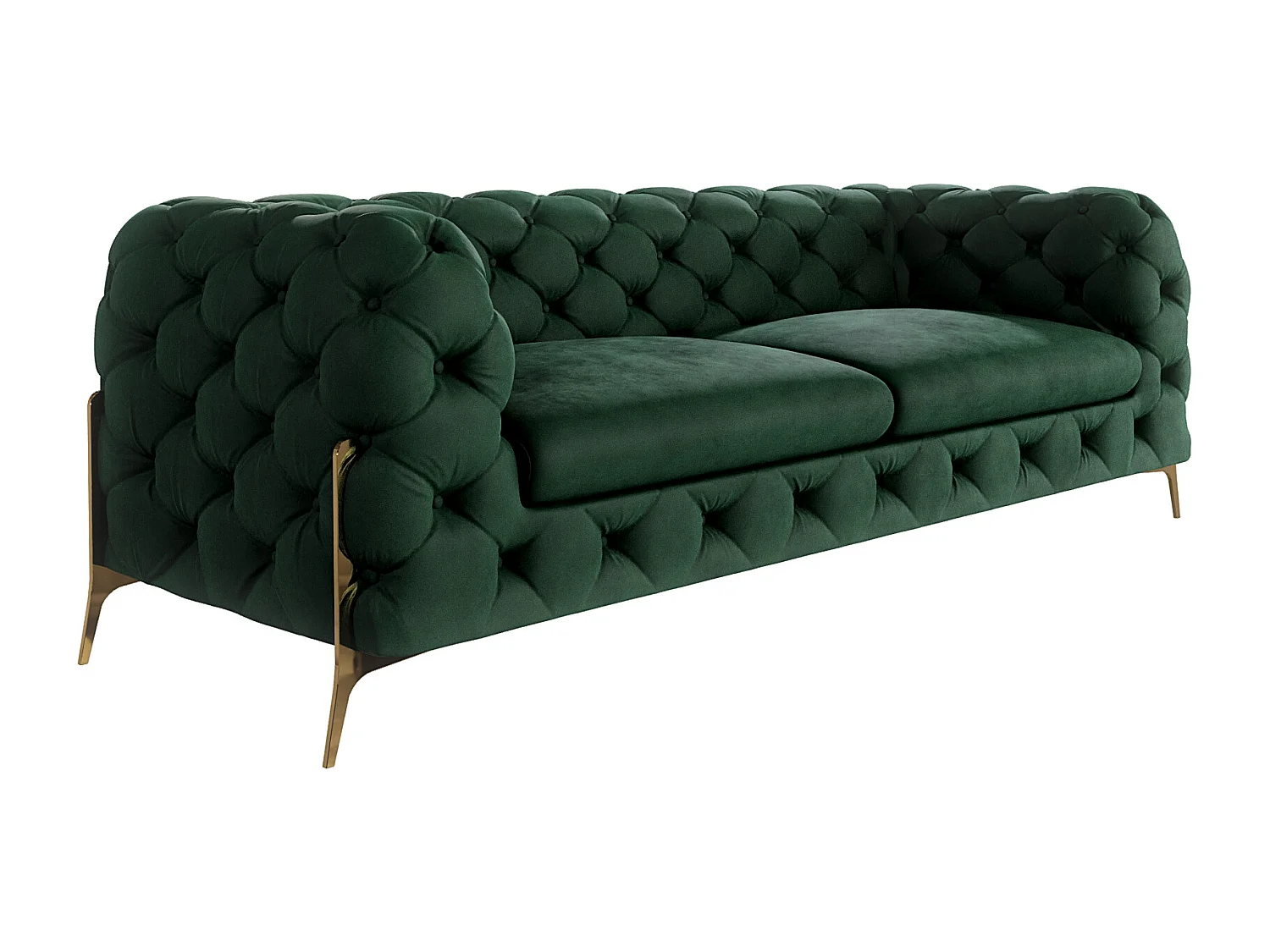 Ulysses 3-Sitzer Chesterfield Sofa mit Goldene Metall Füßen